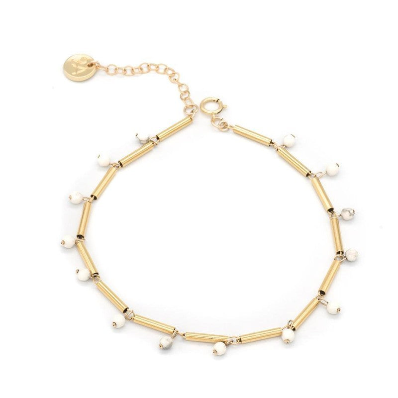 Chaine de cheville Marbella plaqué or femme été plage -9Avril