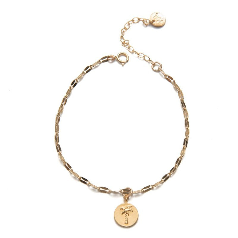 Chaine de cheville Palma plaqué or femme tendance été -9Avril