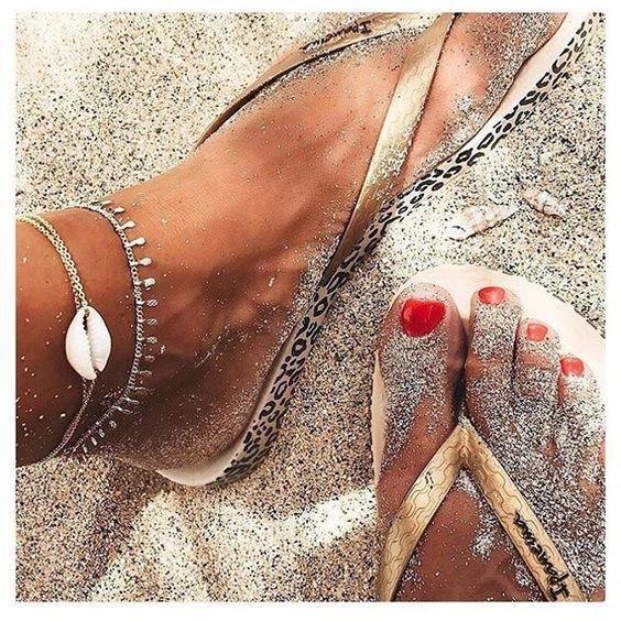 Chaine de cheville Seychelles plaqué or femme cauris -9Avril