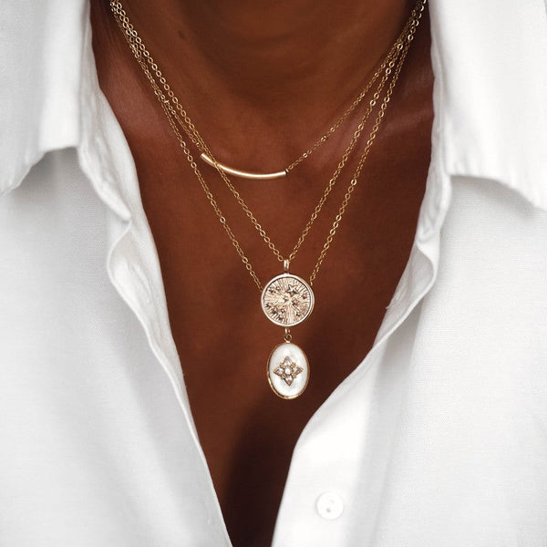 Collier Charleston Diamant médaille femme nacre-9Avril