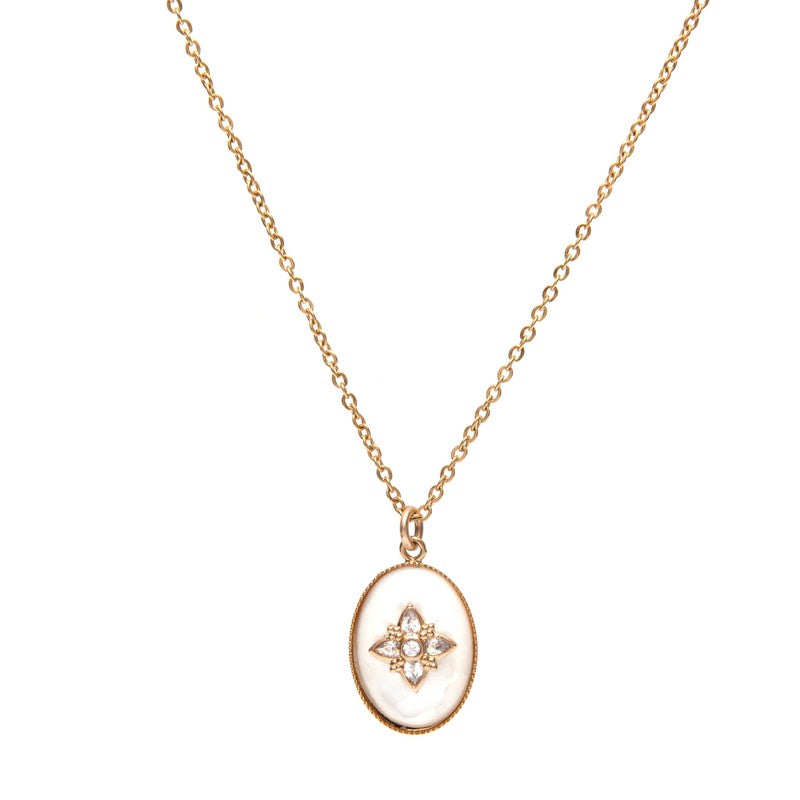 Collier Charleston Diamant médaille femme nacre-9Avril