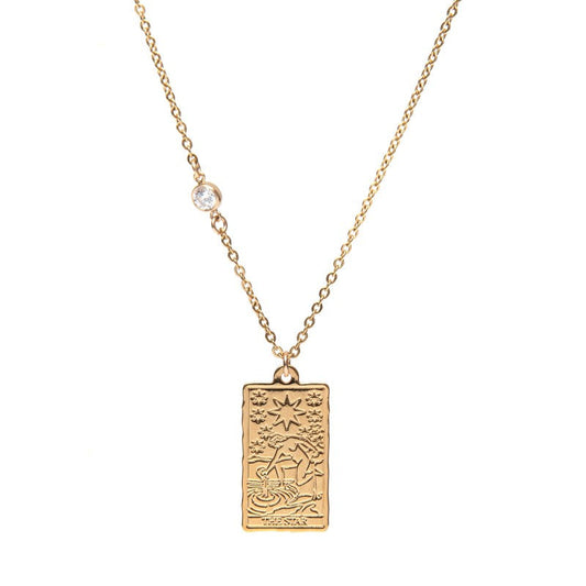 Collier Divination carte de tarot l'étoile femme-9Avril