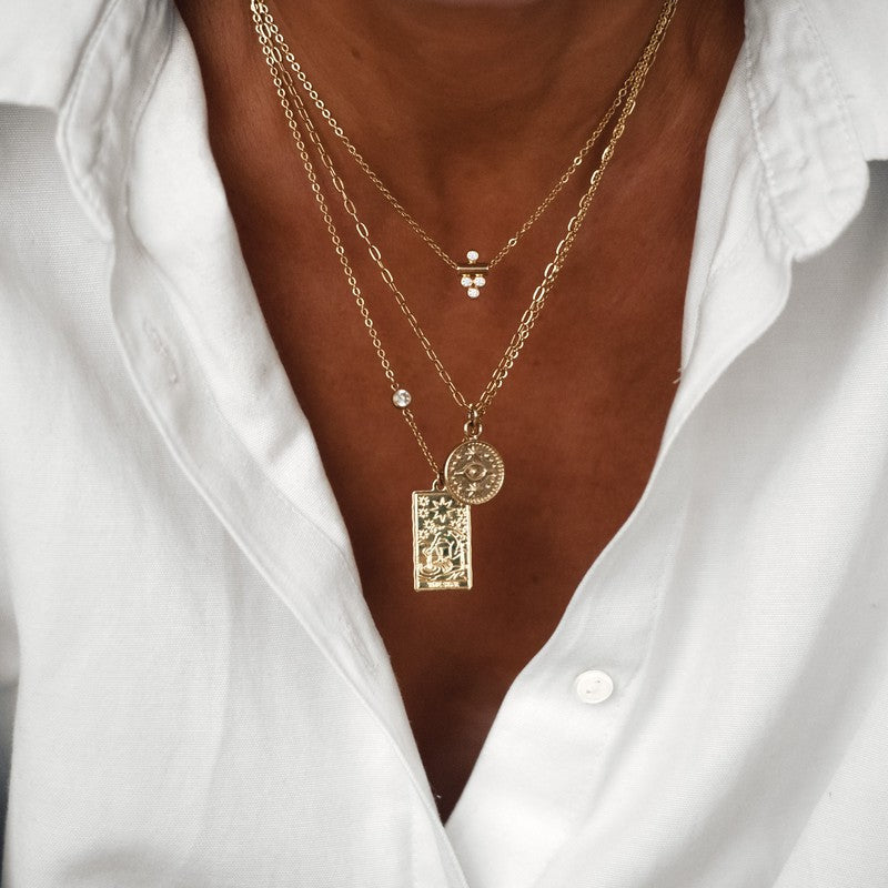 Collier Extase plaqué or ras de cou brillant diamant choker-9Avril