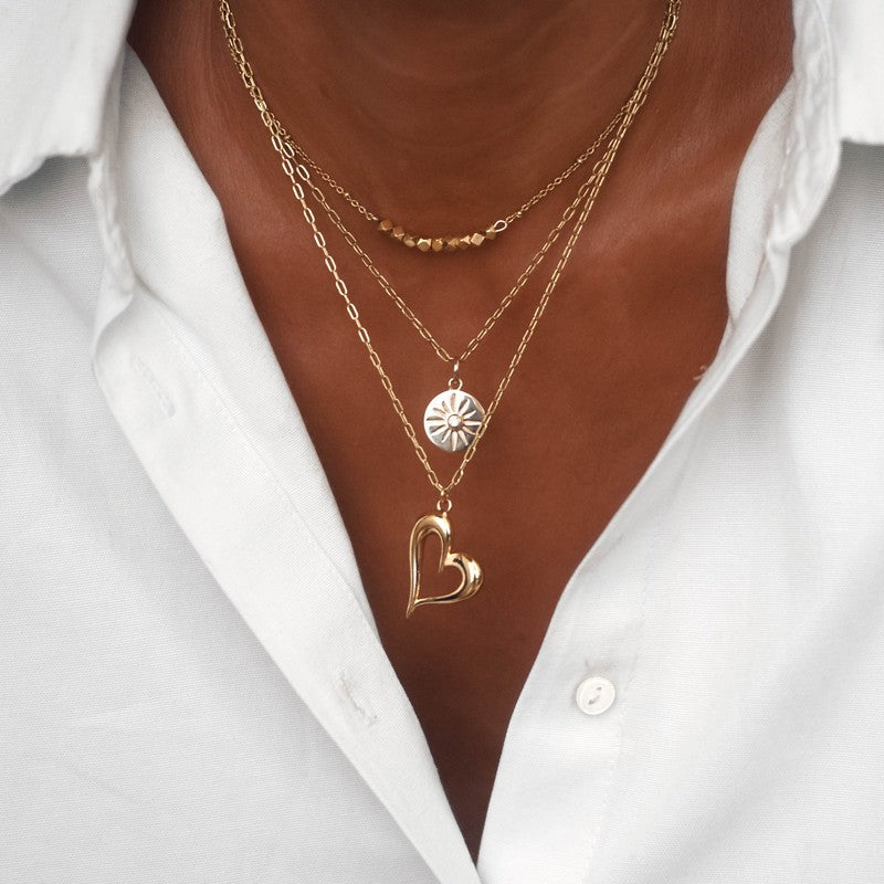 Collier Felicita coeur femme doré à l'or 24 carats -9Avril