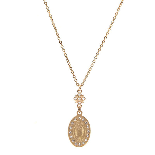 Collier Guadalupe Diamant plaqué or médaille Notre Dame diamant-9Avril
