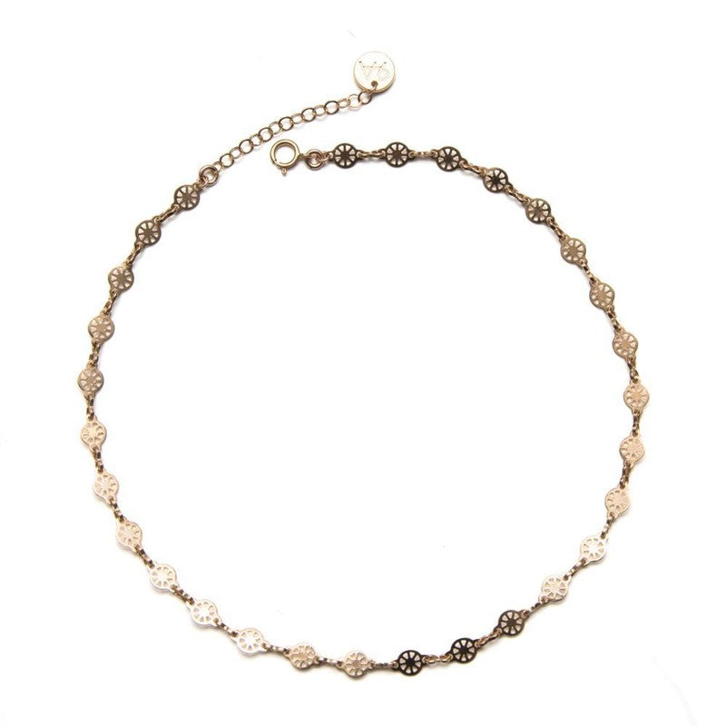 Collier Lemon ras de cou choker rock plaqué or -9Avril