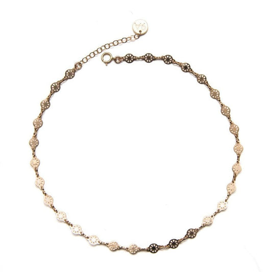 Collier Lemon ras de cou choker rock plaqué or -9Avril