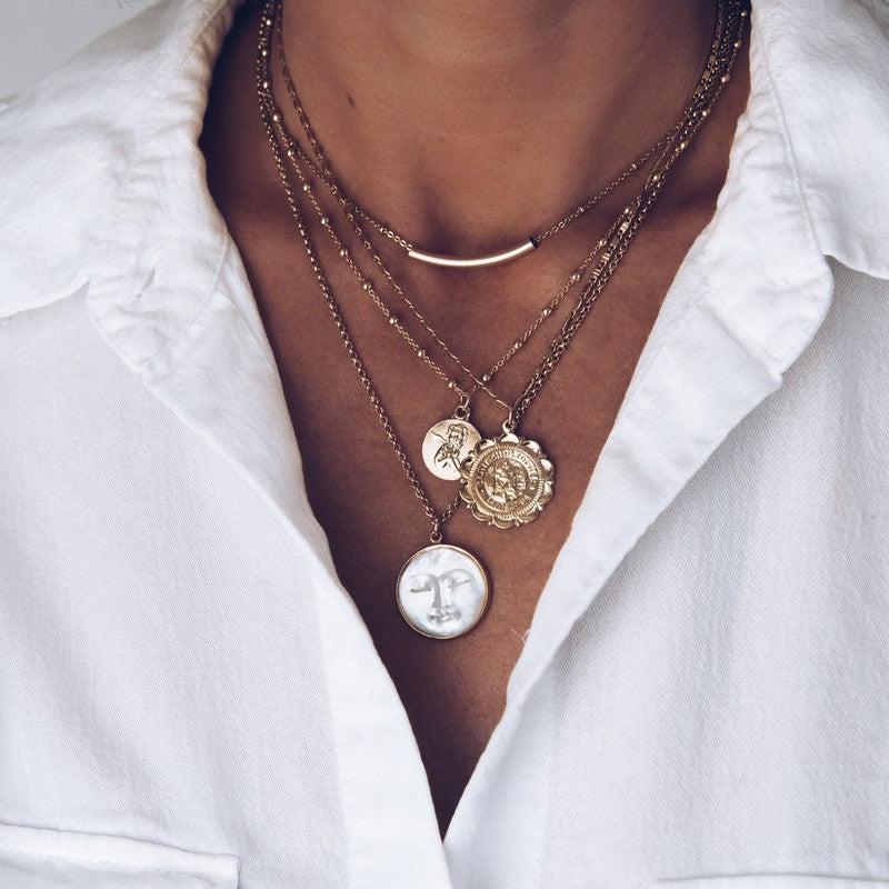 Collier Lycie médaille saint christophe plaqué or femme -9Avril