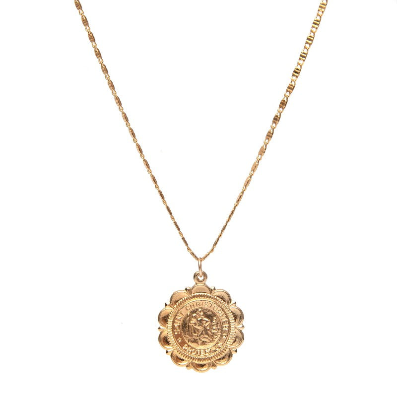 Collier Lycie médaille saint christophe plaqué or femme -9Avril