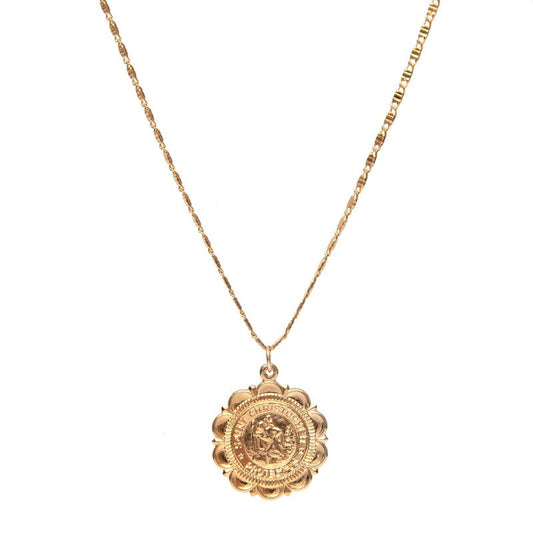 Collier Lycie médaille saint christophe plaqué or femme -9Avril