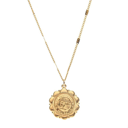 Collier Lycie médaille saint christophe plaqué or femme -9Avril