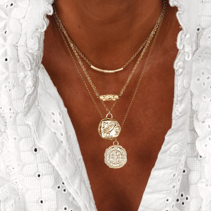 Collier Merovingian coin croix monnaie -9Avril