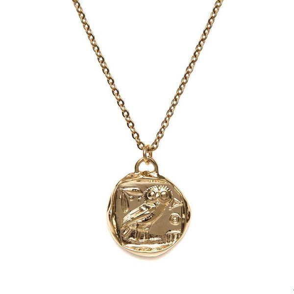 Collier Owl coin pendentif médaille chouette -9Avril