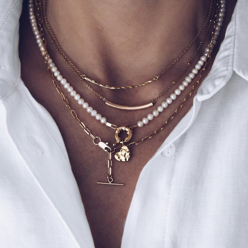 Collier Tendresse femme coeur perles bohème -9Avril