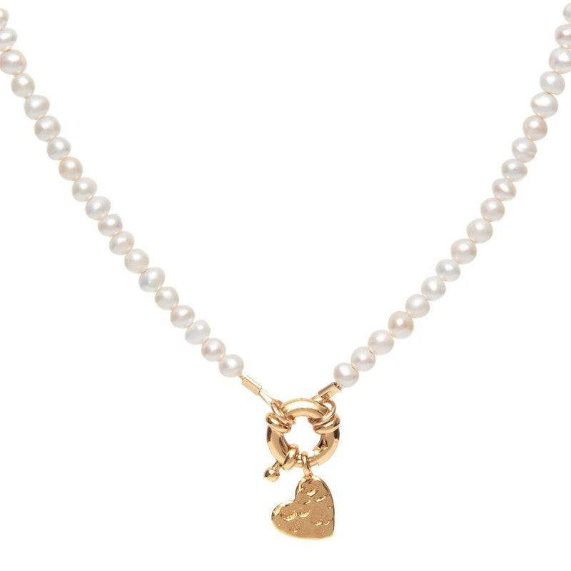 Collier Tendresse femme coeur perles bohème -9Avril