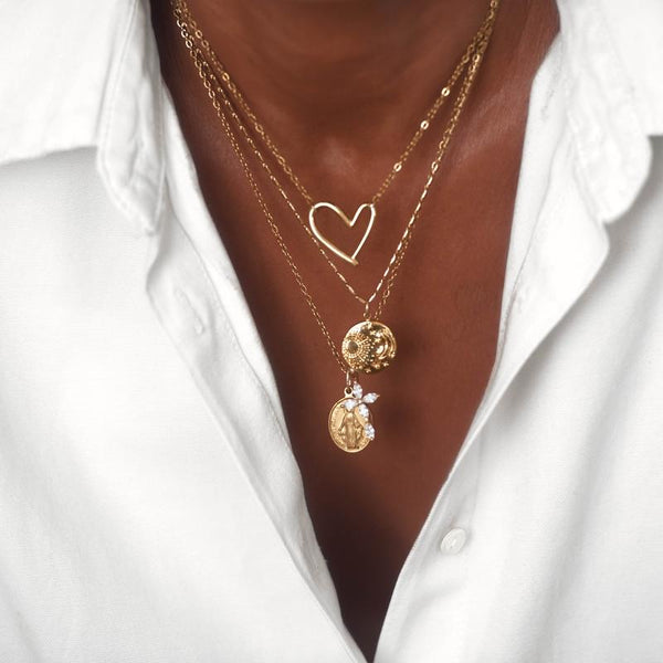 Collier Totem femme croix madone createur -9Avril