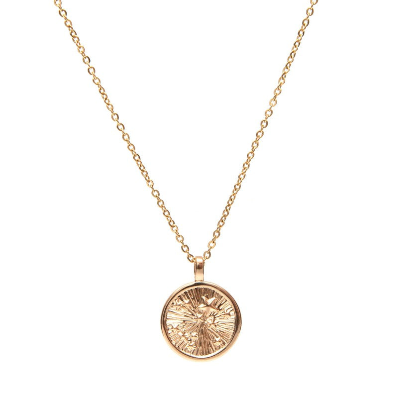 Collier Voie lactée médaille étoiles plaqué or femme bijoux-9Avril