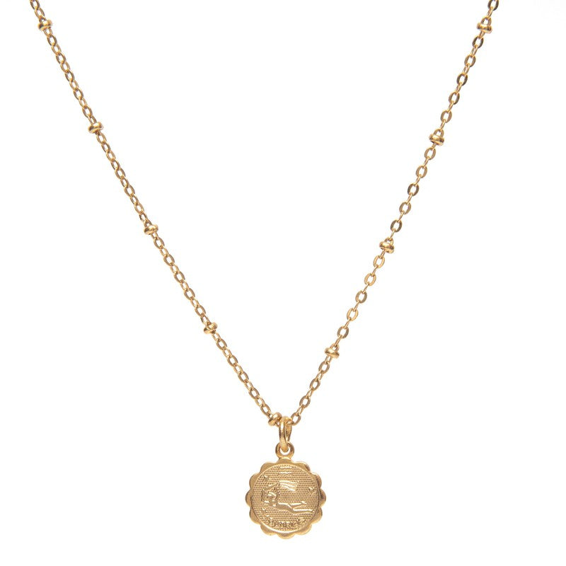 Collier Zodiac Verseau plaqué or femme -9Avril