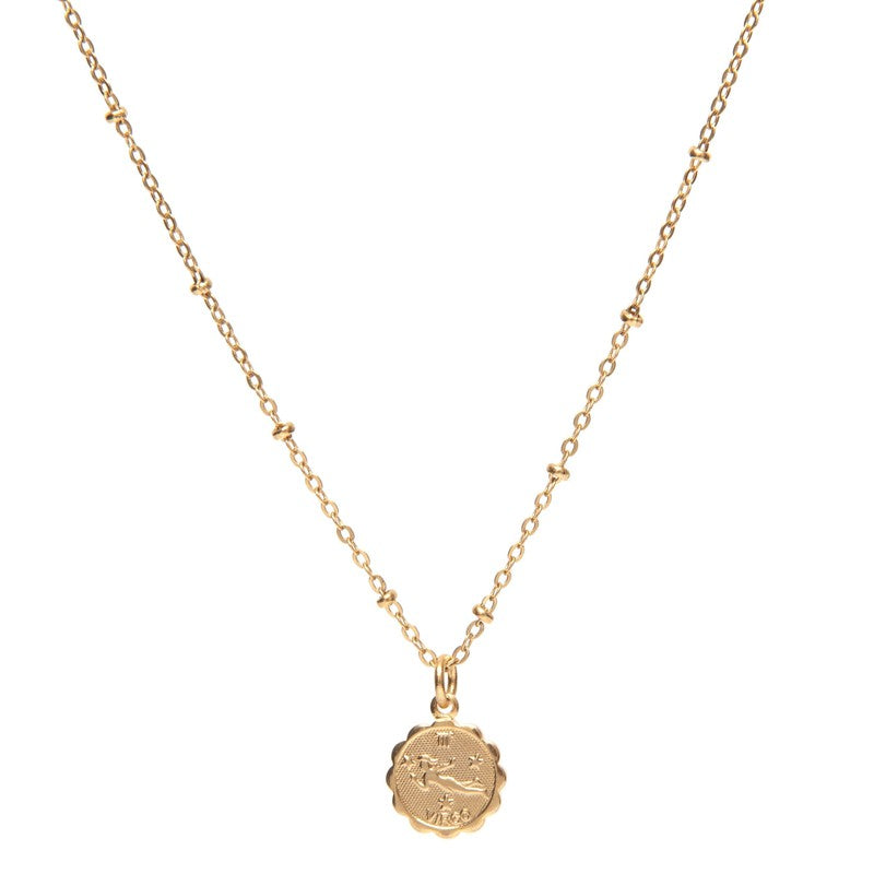 Collier Zodiac Vierge plaqué or femme -9Avril