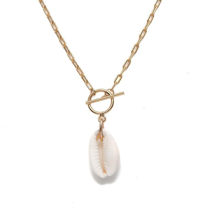 Collier coquillage cauris Cyclades maille forçat femme-9Avril