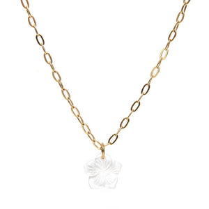 Collier femme maille forcat fleur de nacre Tiaré -9Avril