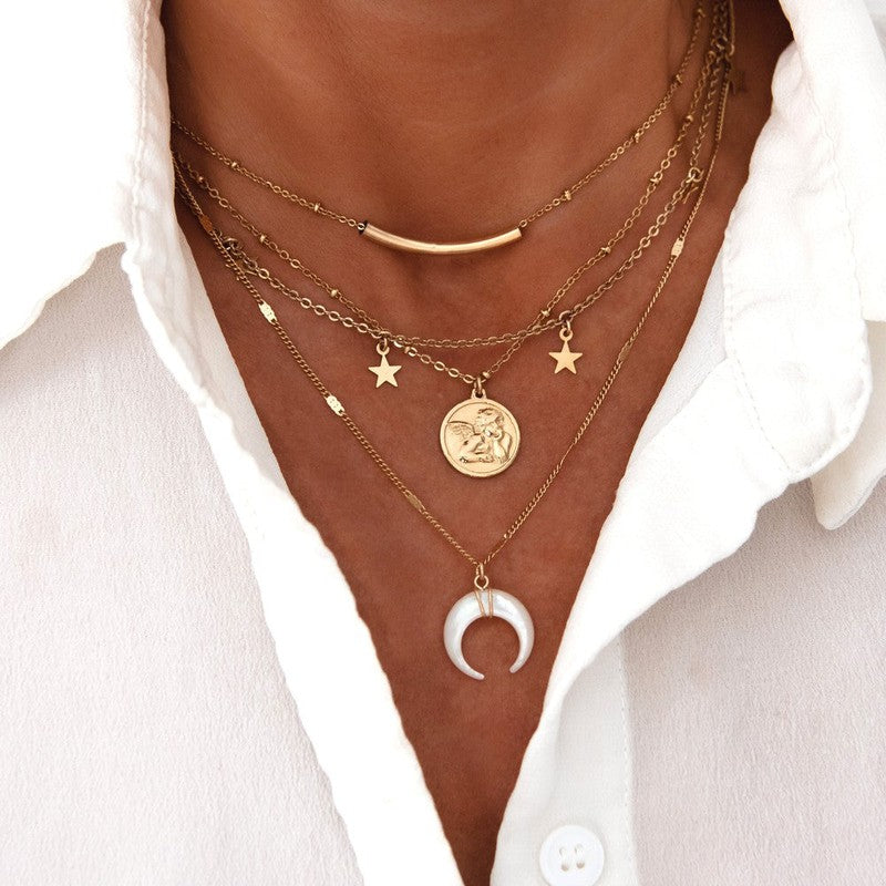 Collier rêves dorée à l'or 24 carats petites étoiles ras de cou choker-9Avril