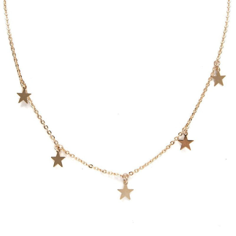 Collier rêves dorée à l'or 24 carats petites étoiles ras de cou choker-9Avril