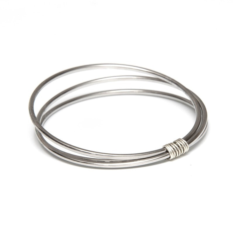 Jonc Trio Massai Argent acier inoxydable femme -9Avril