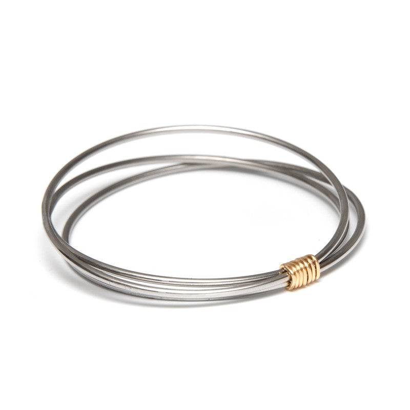 Jonc Trio Massai Argent /or femme -9Avril