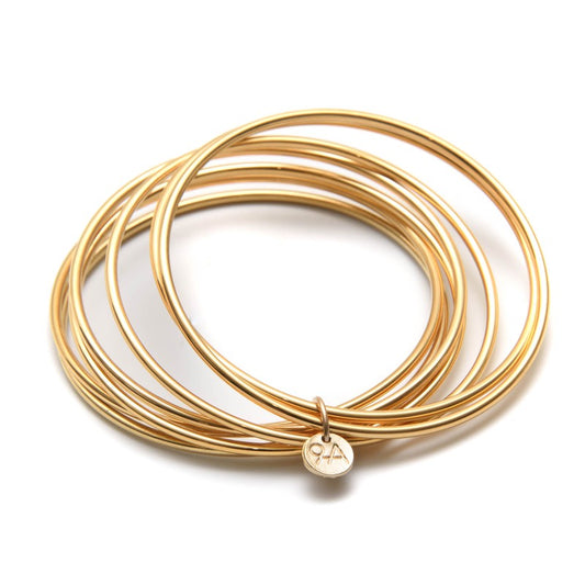 Jonc semainier Antilope acier inoxydable femme doré 24 carats-9Avril